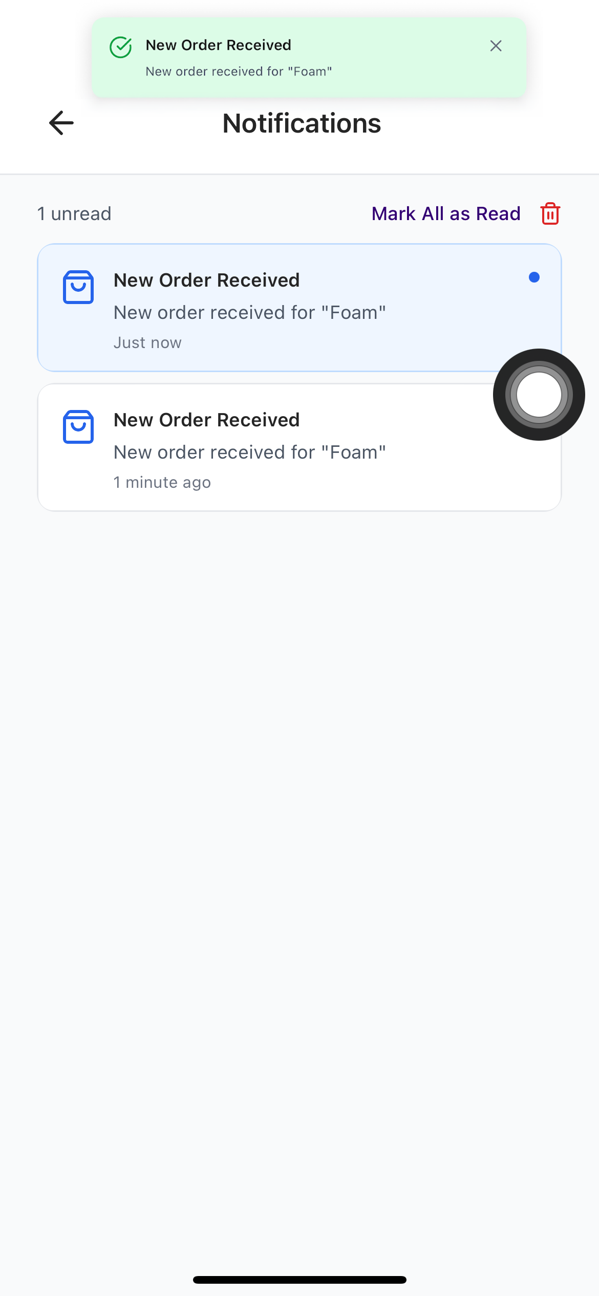 Notifications Front