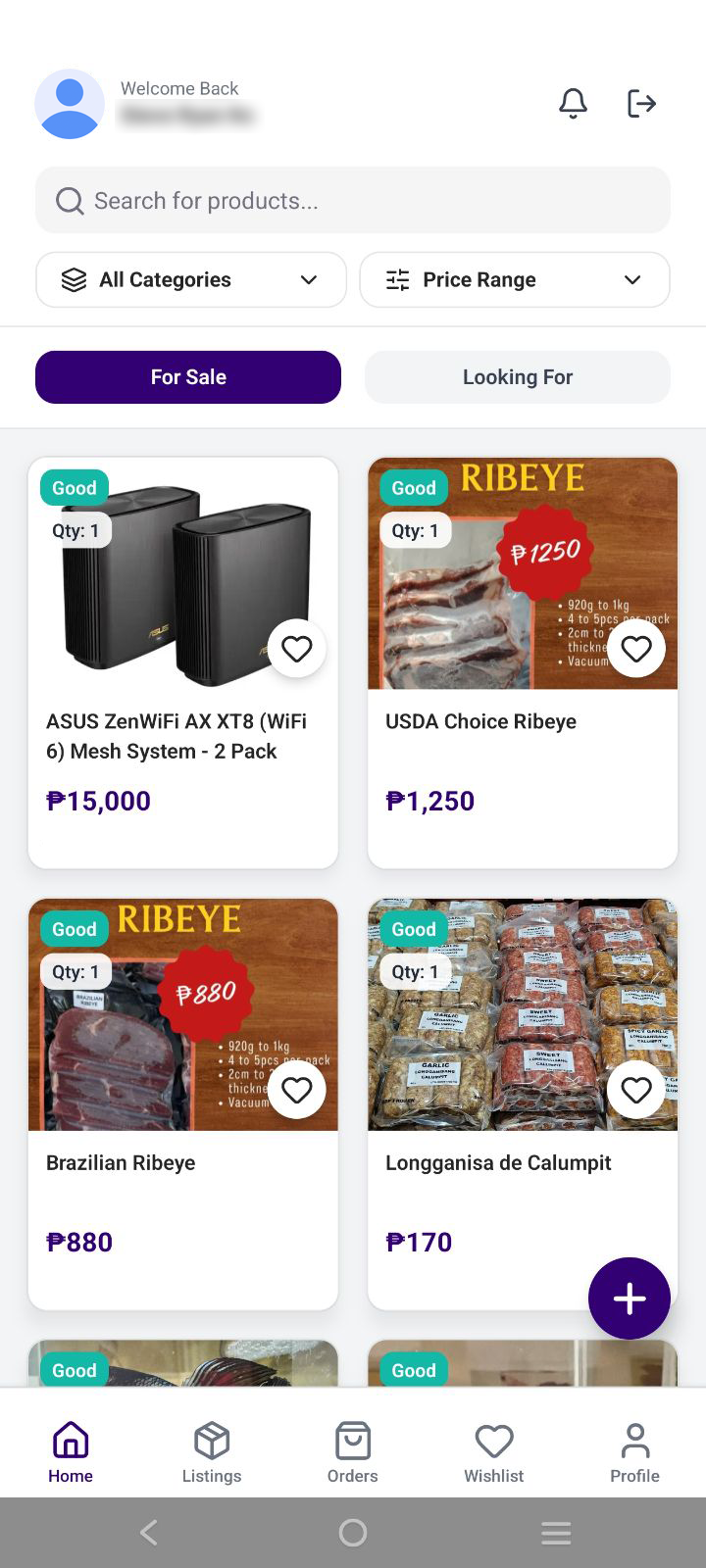 Item Browsing & Listing Front