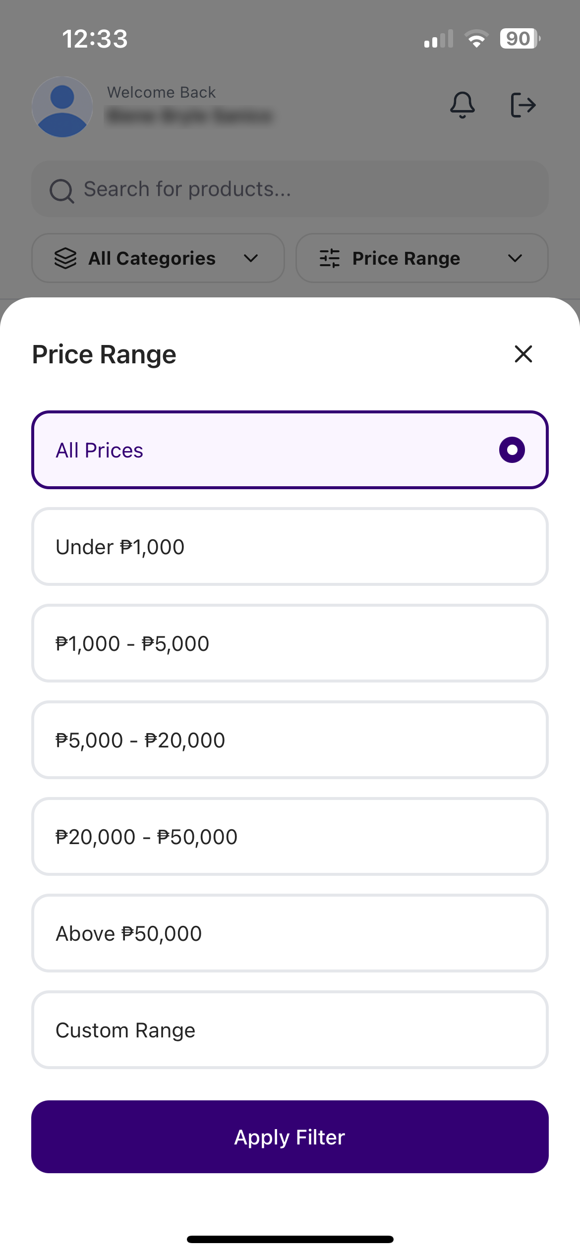 Item Browsing & Listing Back